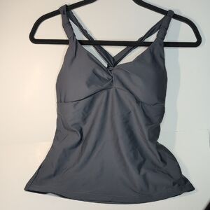 NWT prAna Manori Tankini Top Women's Size Small Swimsuit Top Coal W1MANO113 NEW